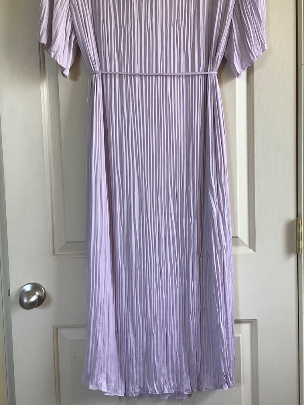 Vince Crushed Satin Midi Dress Violetta Light Violet SZ 1X - Picture 9 of 16